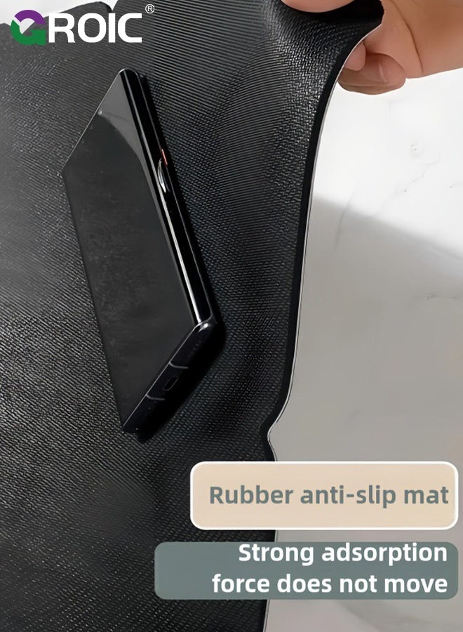 GROIC Non Slip Bath Mat, 50×80CM, Rubber Backing Ultra Thin Bathroom Rugs Fit Under Door Quick Dry Super Absorbent Washable Bath Rug Shower Mat for Floor Bathtub Shower Sink, Puzzle Pattern Diatom Mud Mat - Image 3